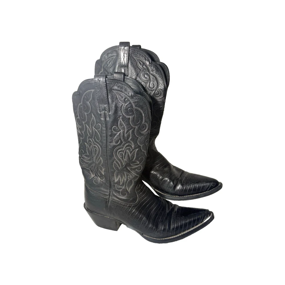 Ariat rare Exotic Lizard Black Western Boots Size 10 B Style 13705